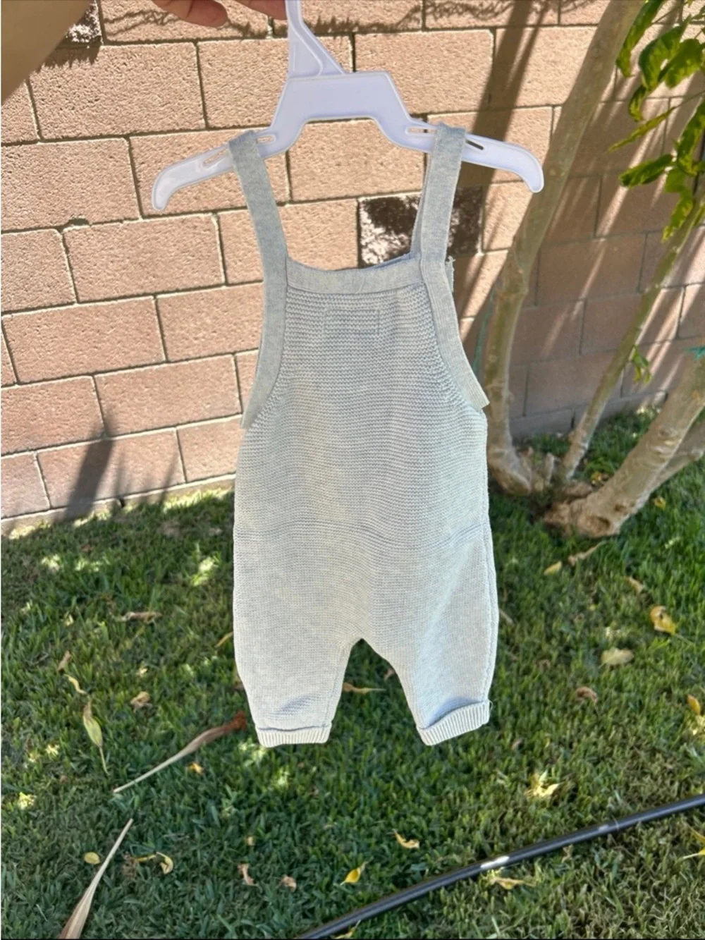 Carter's organic cotton grey Knit Overalls with Front Pocket